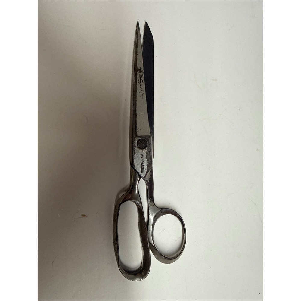 Vintage Jefferson 8 Inch Tailor Shears Forged Steel Industrial Sewing Scissors